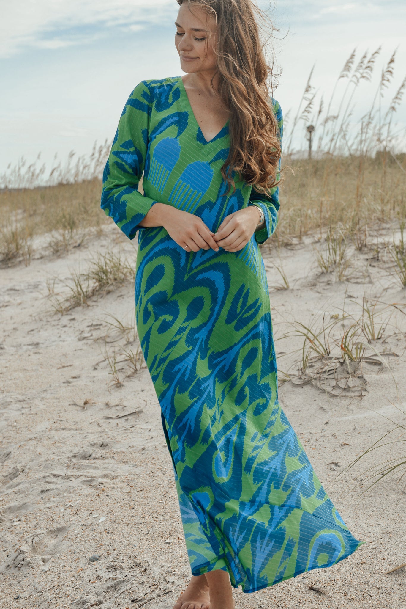 Ikat shop maxi dress